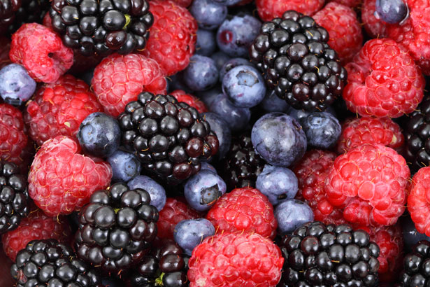 mixed berries stock photo
